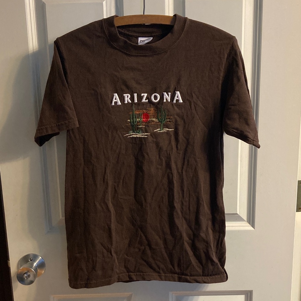 Size Small Brown Anvil Arizona Short Sleeve Shirt